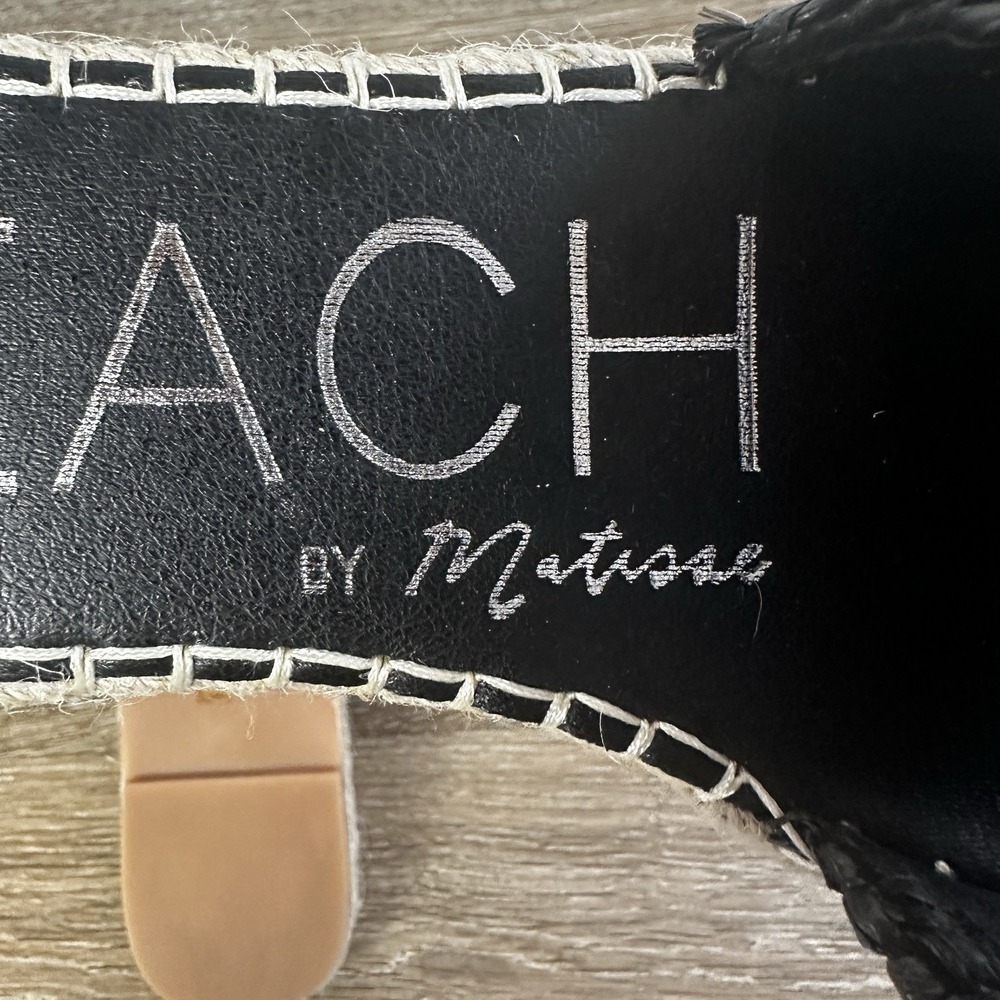 Beach by Matisse Braided Raffia Sandal Black Sz 8 Espadrille Resortwear Slip on - Picture 6 of 6